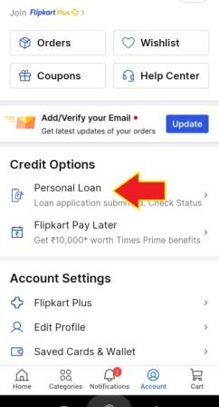 flipkart loan apply online
