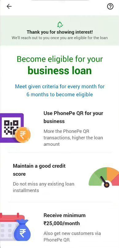 Phonepe business Loan eligibility criteria